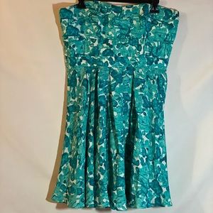 Blue Green Strapless Dress